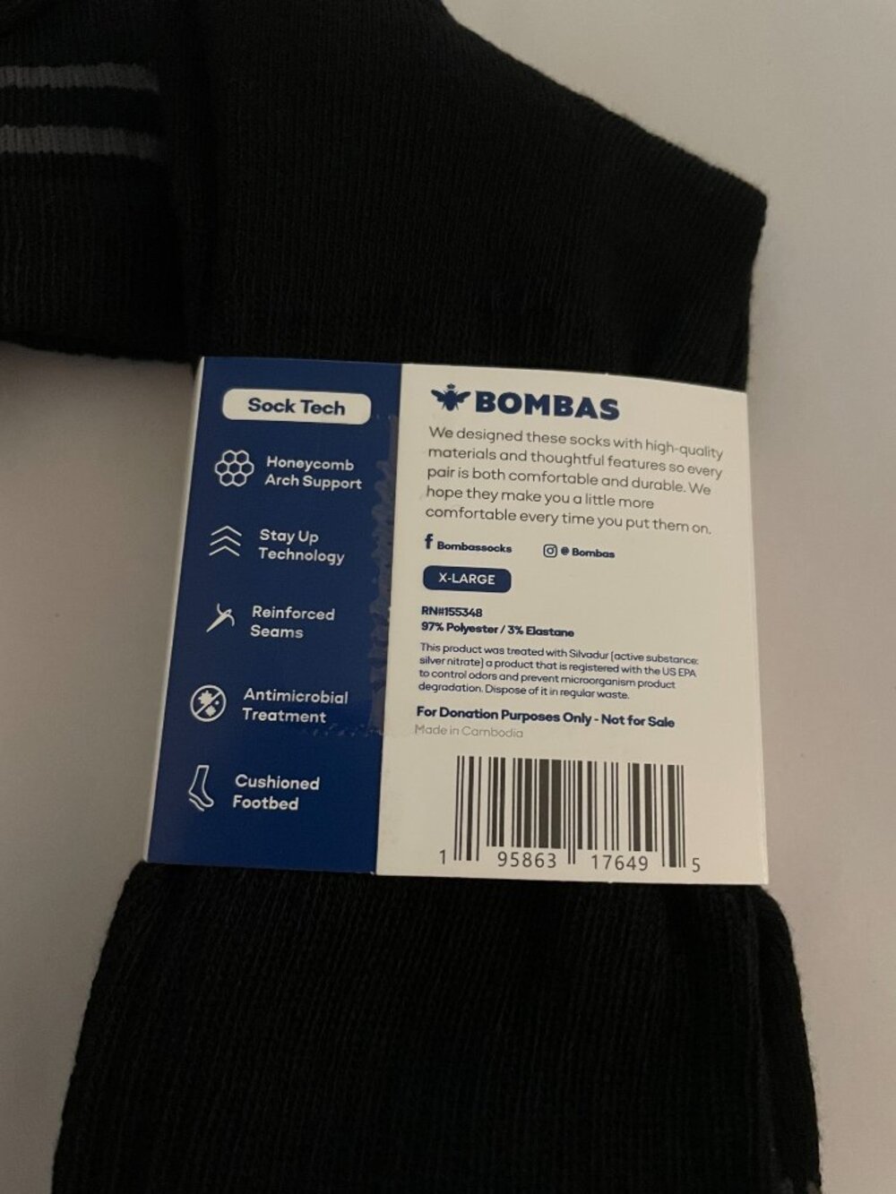 XL Bombas Half Calf Socks x 10 pairs BUNDLE Black NEW LOT UNISEX MENS ATHLETIC - Picture 6 of 8